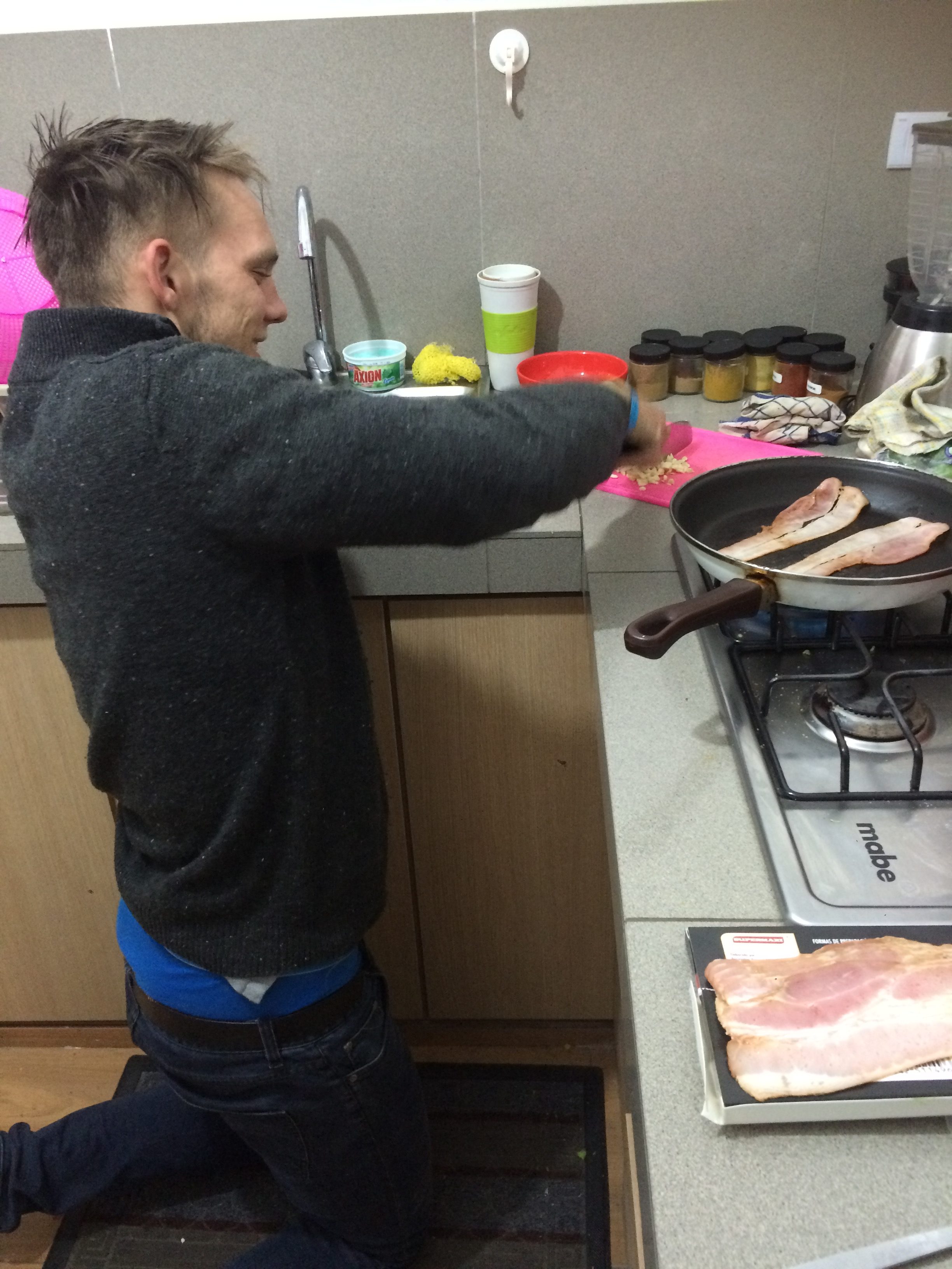 Man preparing food.